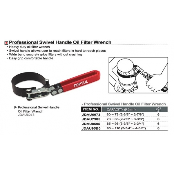 Cheie filtru ulei cu curea 85 95mm Toptul